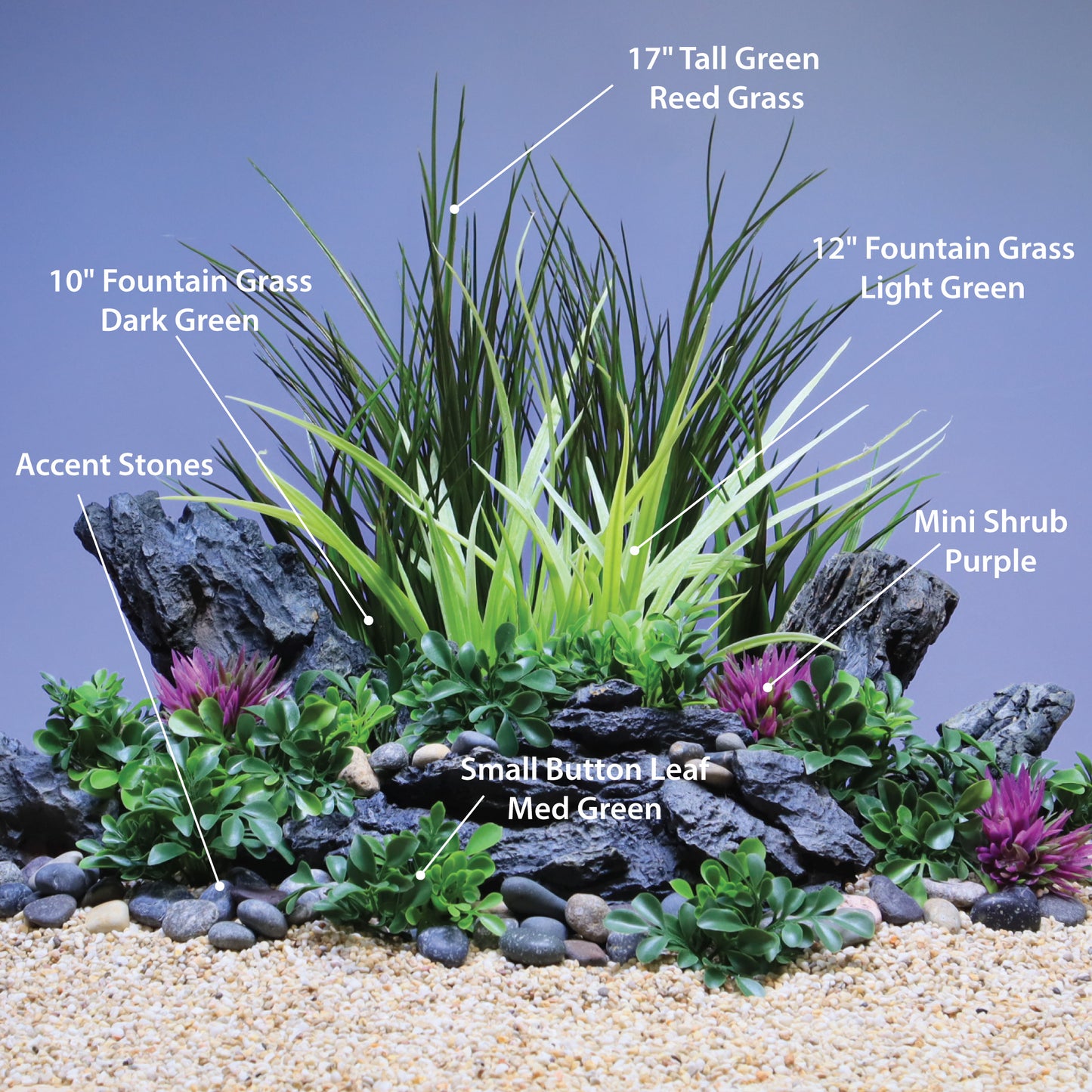 Extra Tall Green Reed Grass with Weighted Base