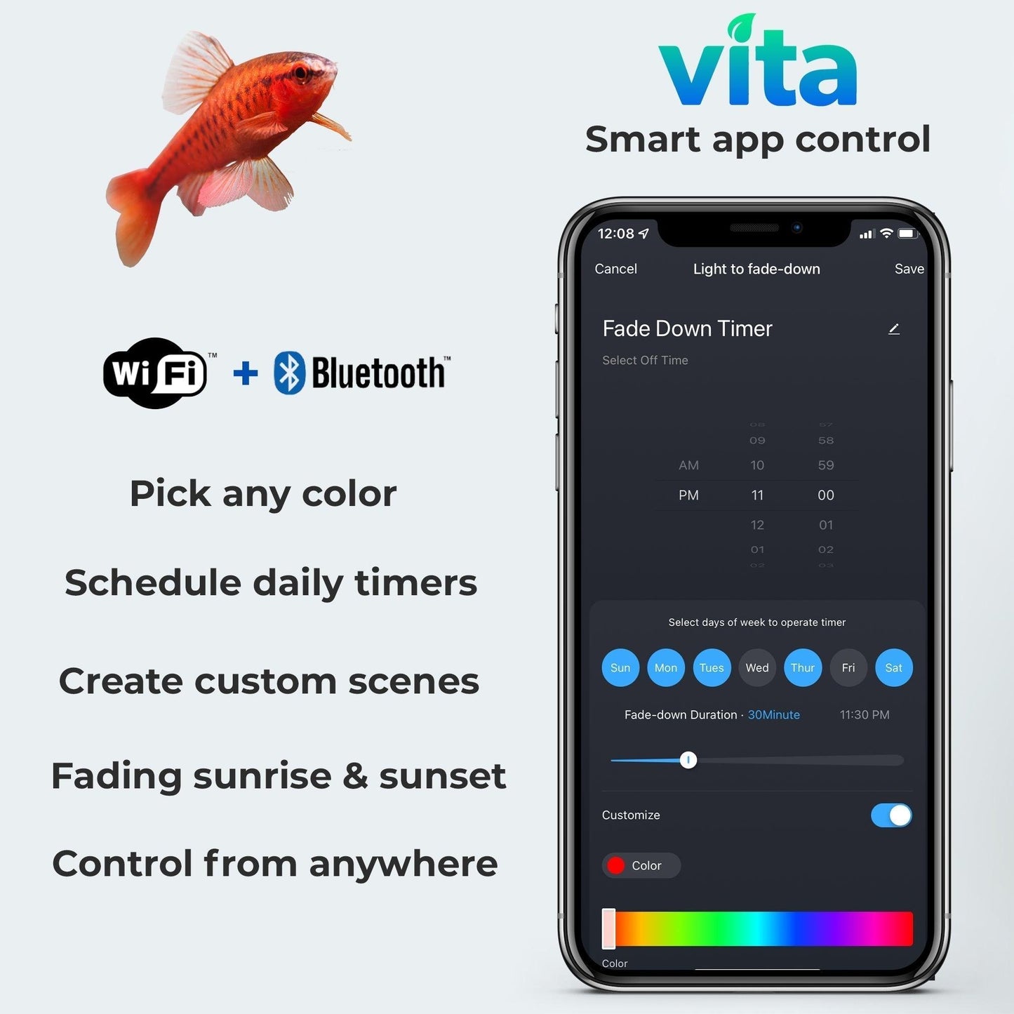 Current Vita ColorPlus Smart Aquarium Light with Voice Control (Alexa and Google Home Compatible) - Vita