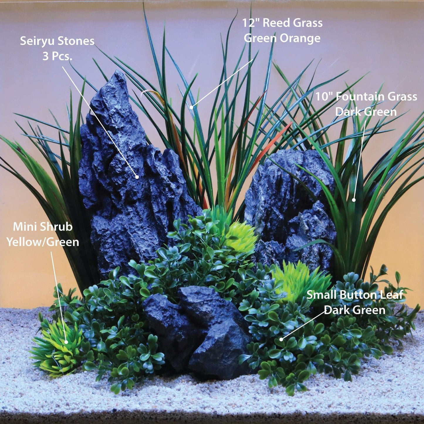 Fountain Grass Dark Green with Weighted Base