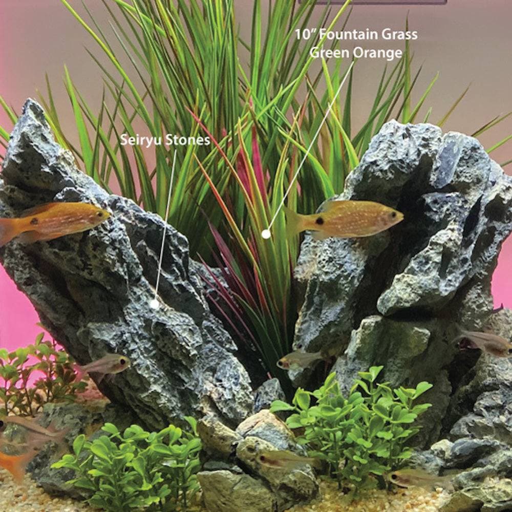 Fountain Grass Dark Green Orange with Weighted Base.